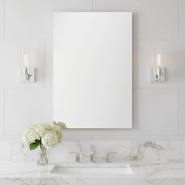 Sarita Small 1-Light Chrome Wall Sconce with Clear Ribbed Glass Shade