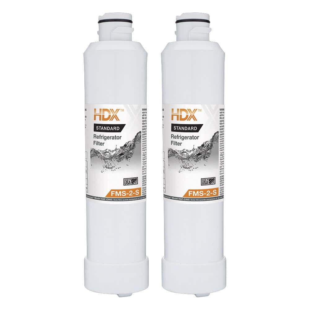 Hdx Fms 2 S Standard Refrigerator Water Filter Replacement Fits Samsung Haf Cins 2 Pack The Home Depot