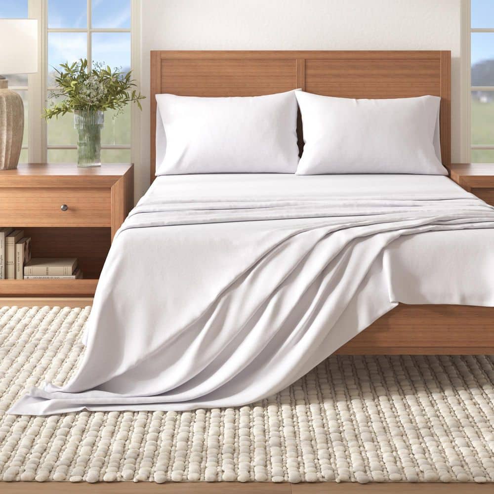 4-Piece Winter White 100% Premium Cotton Flannel King Sheet Set price history on PriceWatchPro