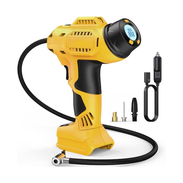 Cordless Tire Inflator Portable Electric Air Compressor for 20V Battery with Digital Pressure Gauge and 12V DC Adapter