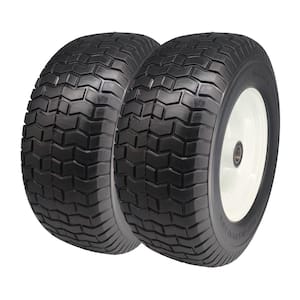16X6.50-8 Lawn Garden Tire and Wheel with 1 inch Bearings, 3 in. Off-set Hub for Turf Mower, Set of 2