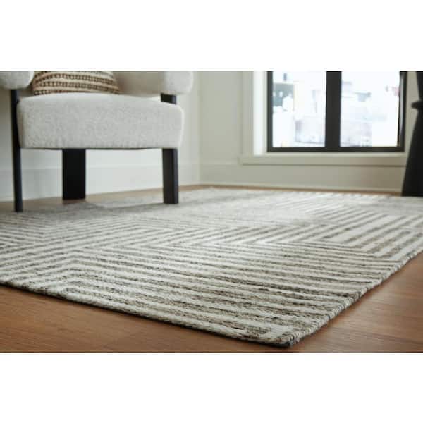 Jossen Gray 8 ft. x 10 ft. Geometric Area Rug