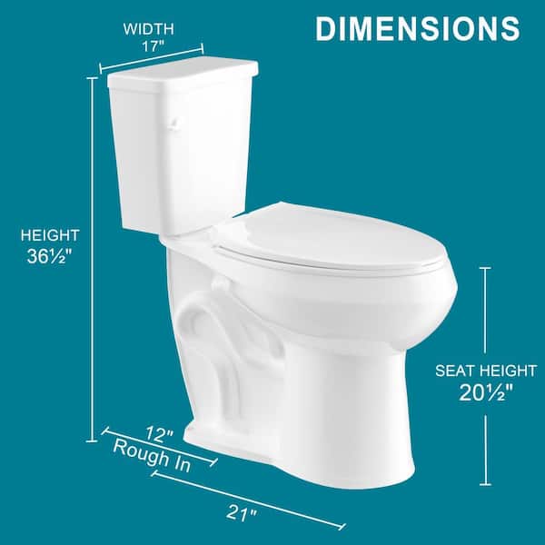 Aguamaph 19 in. 2-Piece Toilet Single Flush 1.28 GPF Map
