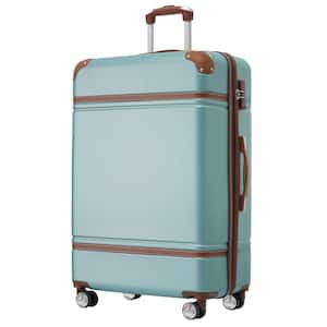 30. 3 in. Blue Green Expandable ABS Hardside Luggage Spinner 28 in. Suitcase with TSA Lock Telescoping Handle