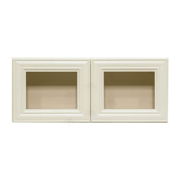 LIFEART CABINETRY Princeton Assembled 30 in. x 12 in. x 12 in. Wall Mullion Door Cabinet with 2-Door in Off-White