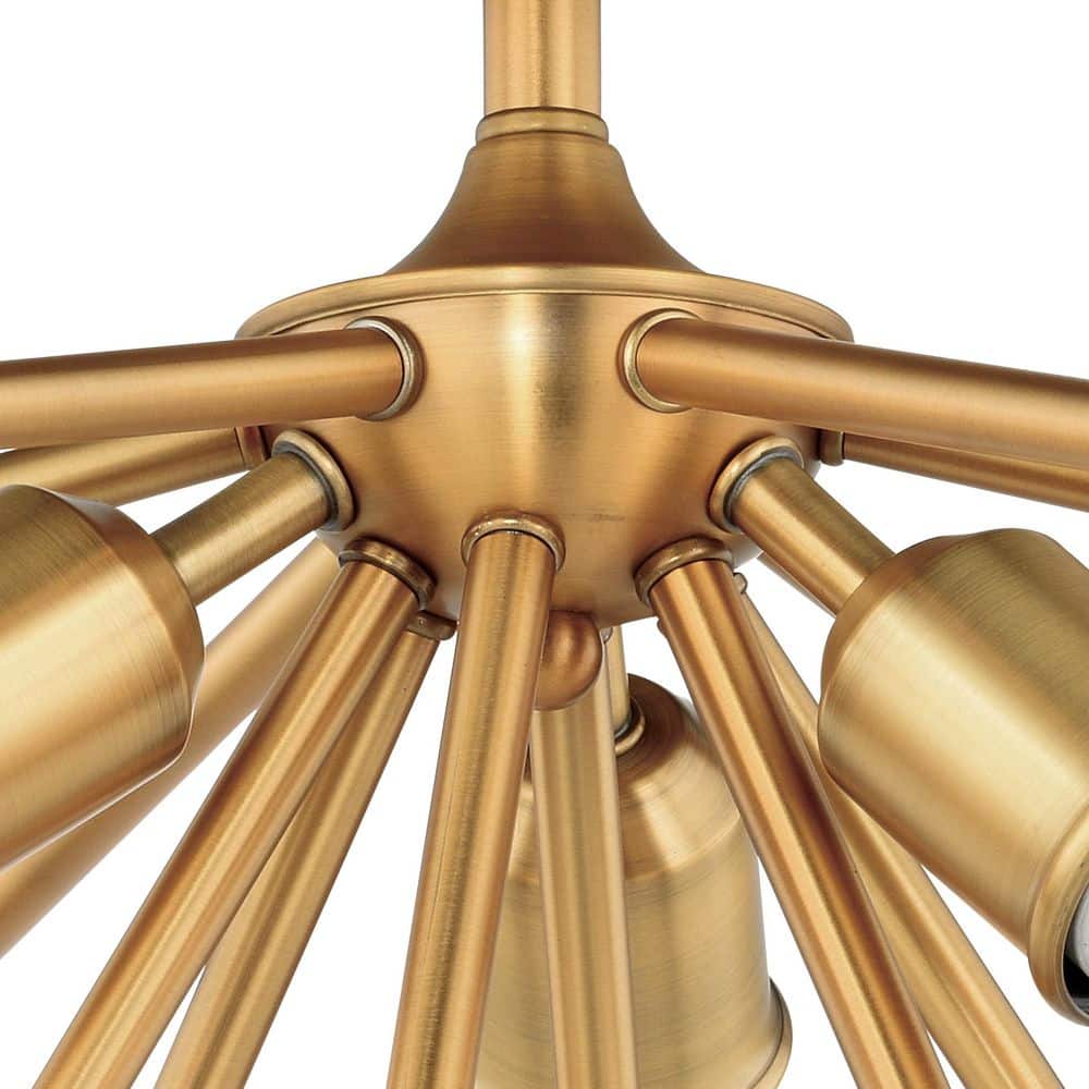 Estelle Natural Brass Mid-Century Modern 17" Semi-Flush Mount Ceiling Light