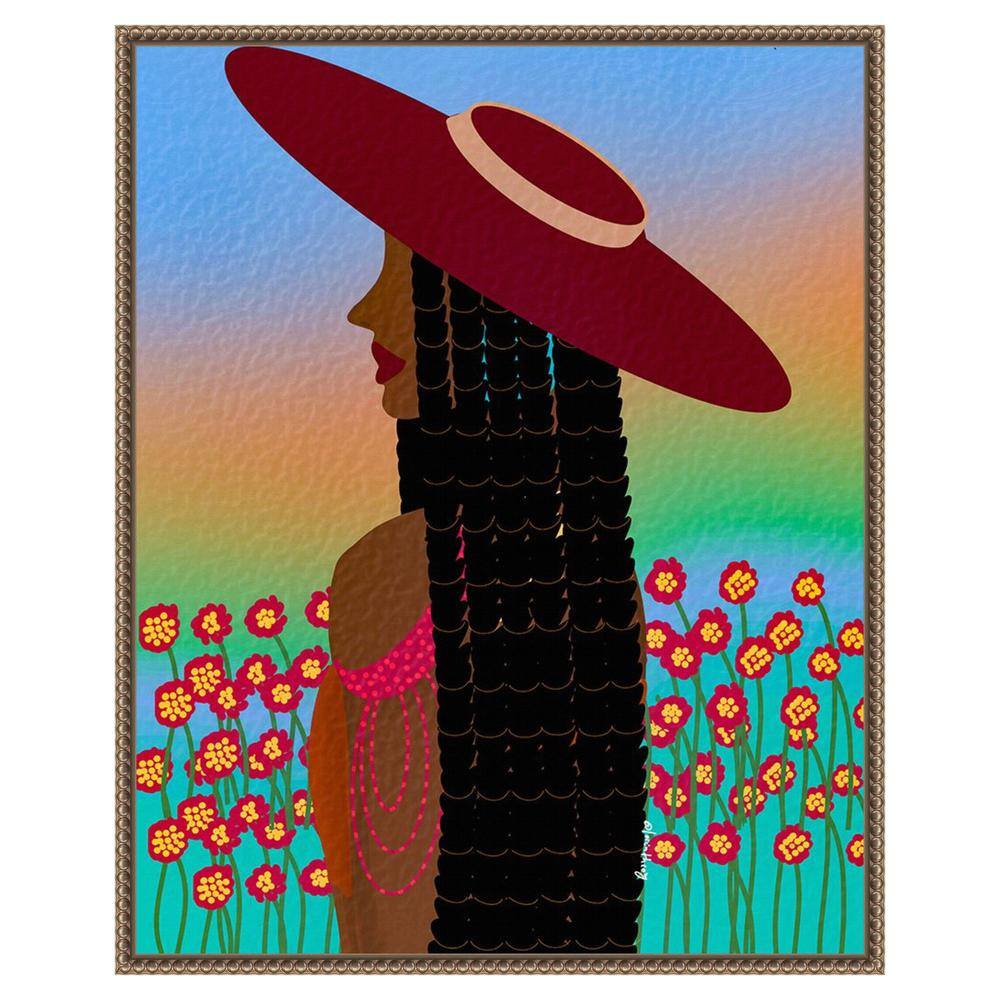 Lola Lady Abstract Canvas Print with Bronze Frame
