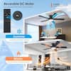 Kviflon 52 in. Black Ceiling Fan with RGB LED & Remote