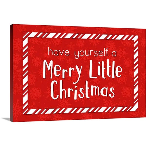 GreatBigCanvas "Have Yourself a Merry Little Christmas - White on Red" by Inner Circle Canvas Wall Art
