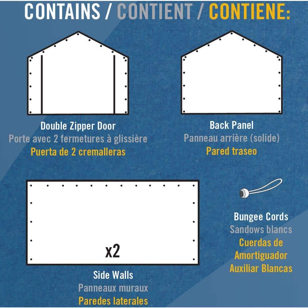ShelterLogic White Fabric Canopy Enclosure Kit with Zippered Door, 10 x 20 ft