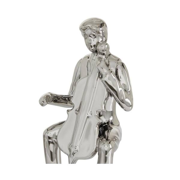 StyleCraft Home Collection DFA51196DS Dann Foley - Imitation Sculpture with Seated Musician-28 Inches Tall and 29.5 Inches Wide