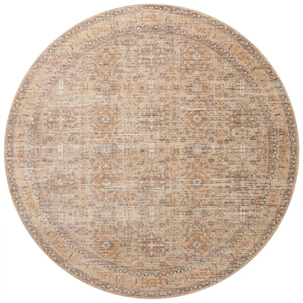 Blake 5 ft. 3 in. x 5 ft. 3 in. Round Oatmeal / Spice Transitional Area Rug