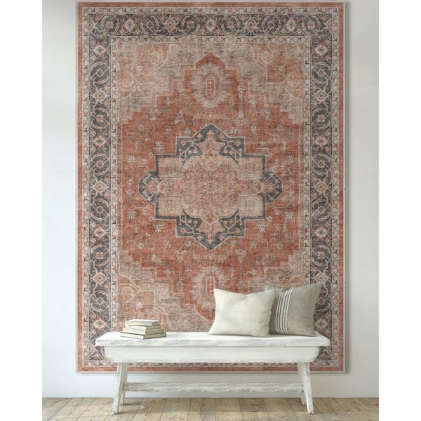 Red 3 ft. 3 in. x 5 ft. Apollo Paris Vintage Oriental Persian Area Rug