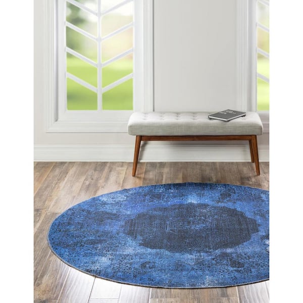 Yara Nayer Overdyed Blue 7 ft. 1 x 7 ft.1 in. Area rug