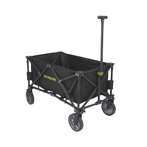 4.8 cu. ft. Metal Framed Utility Garden Cart Heavy-Duty with Swivel Front Wheels and Adjustable Handle