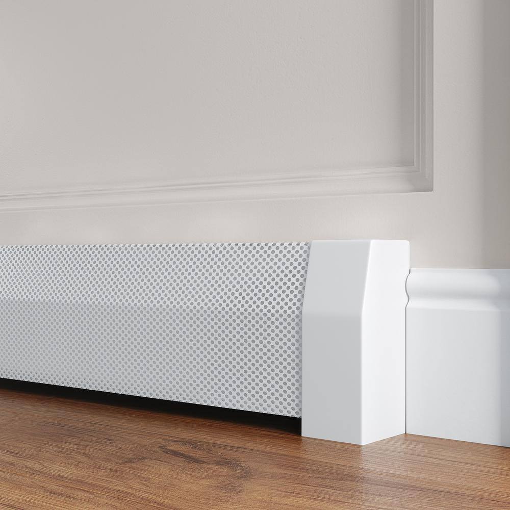 Premium White Galvanized Steel 4-ft Slip-On Baseboard Heater Cover