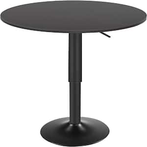 Modern Black Round Metal Bar Height Outdoor Bistro Table