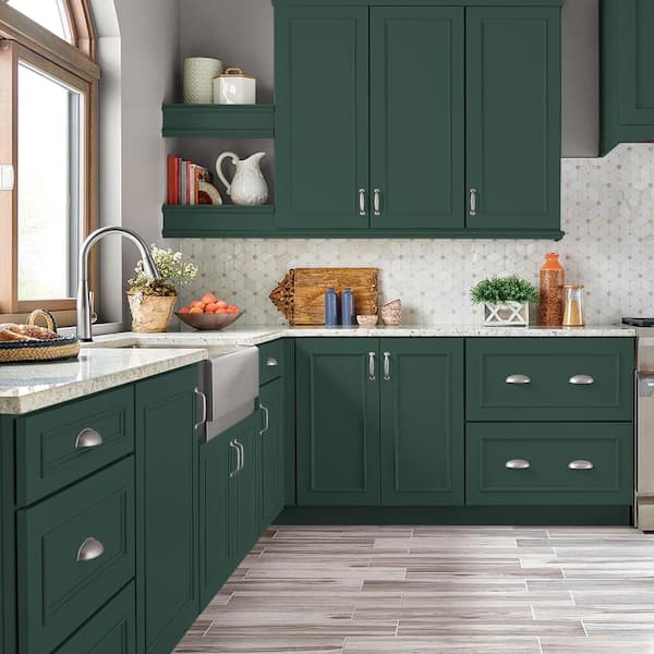 1 qt. #PFC-45 Patio Green Semi-Gloss Enamel Interior/Exterior Cabinet, Door & Trim Paint