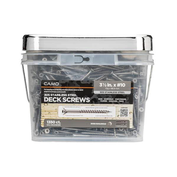 CAMO #10 4 in. 305 Star Drive Bugle-Head Stainless Steel Premium Deck Screws (1350-Count)