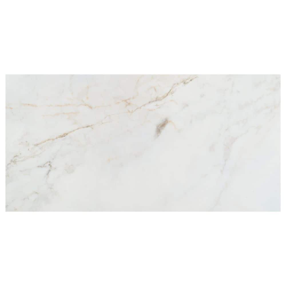Tavani Calacatta Gold 8 in. x 0.37 in. Marble Look Polished Porcelain Floor and Wall Tile Sample price history on PriceWatchPro