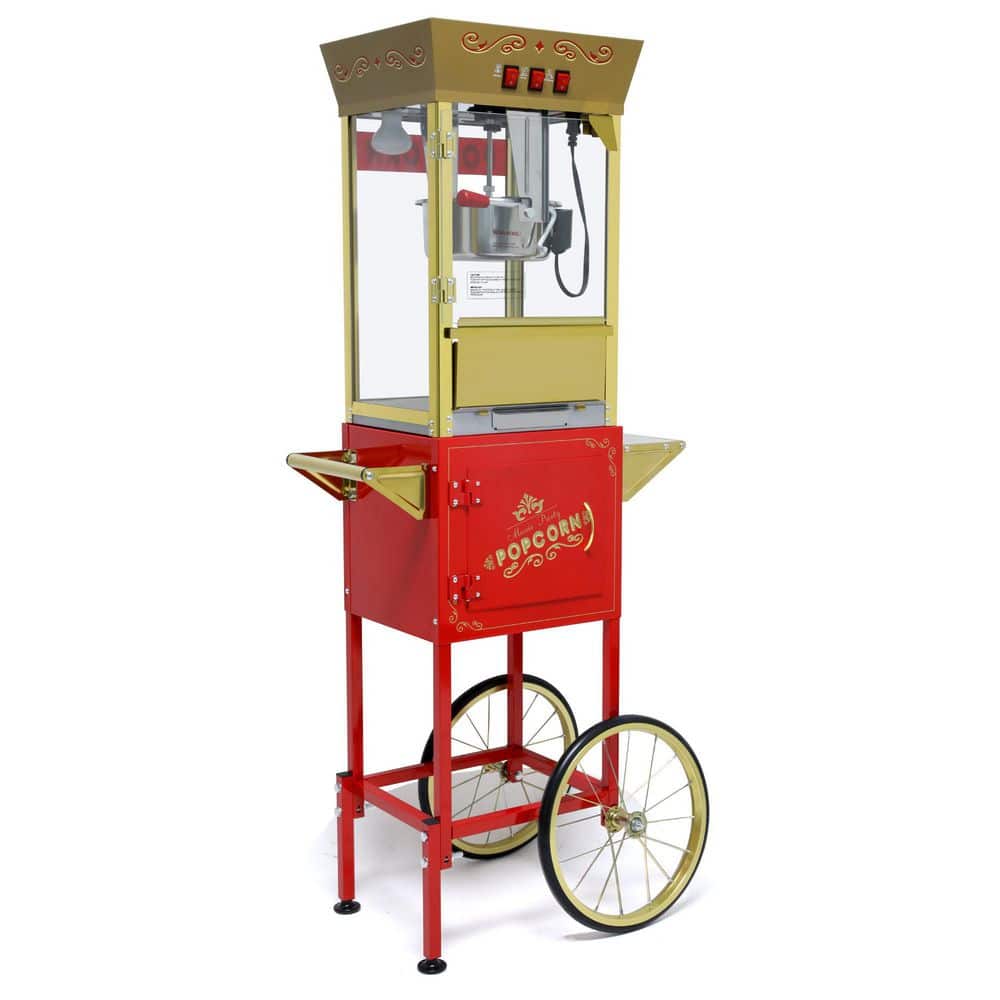 Commercial 650 W 8 oz. Red Popcorn Machine-Professional Cart w/8 Oz Kettle Movie Theater Style Popcorn Machine Maker price history on PriceWatchPro