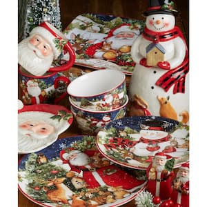 Magic Of Christmas Snowman 16-Piece Multicolored Earthenware Dinnerware Set (Service for 4)