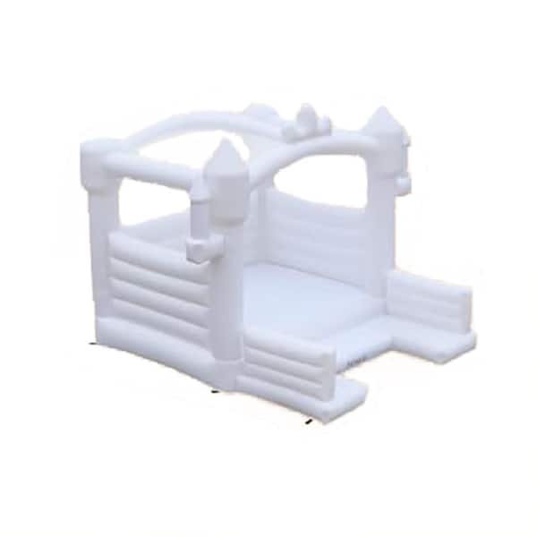 White Bounce House with Blower 13.6 x 13.5 x 10.3 ft. Inflatable Jumping Castle for Kids Indoor Outdoor Party
