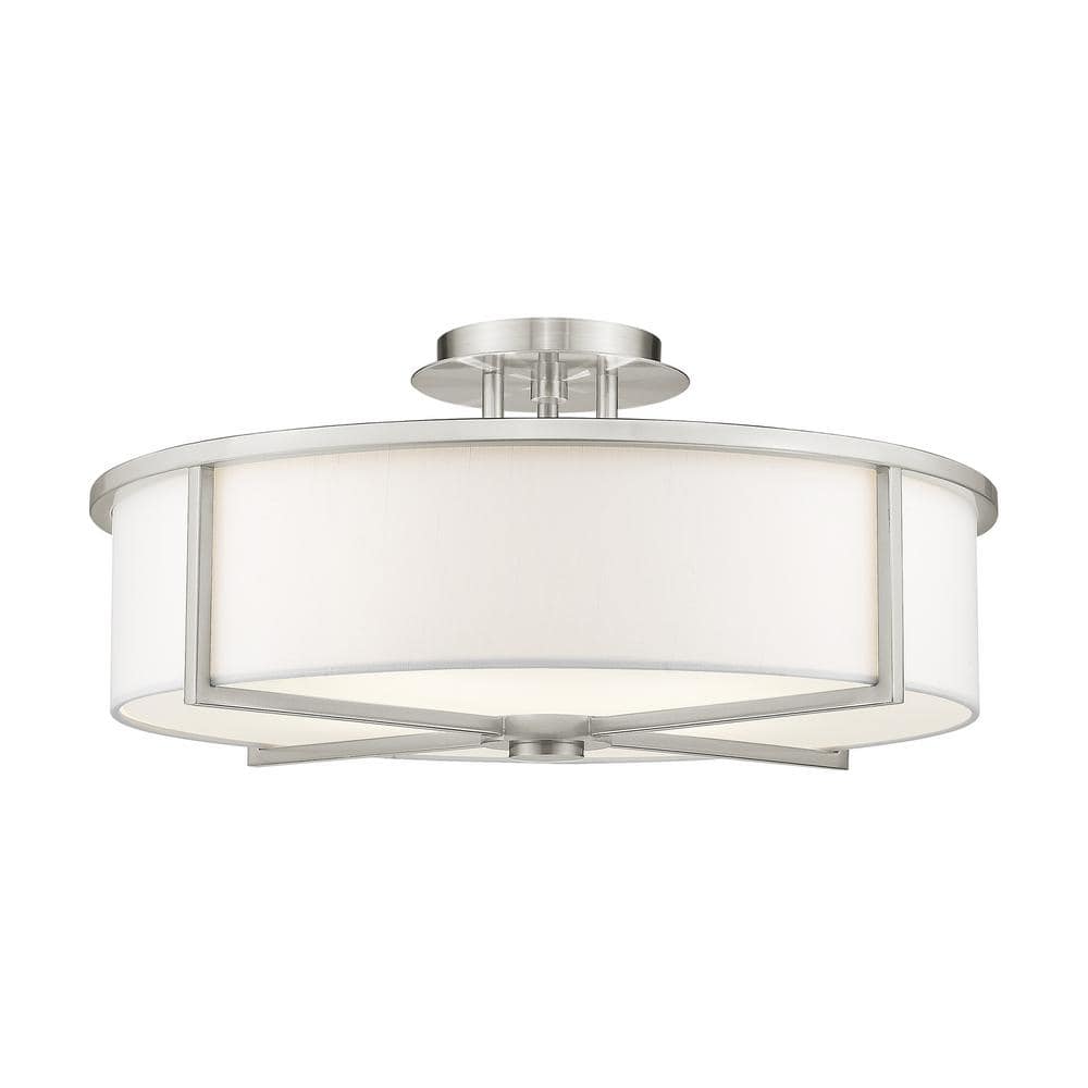 Wesley 4 Light Brushed Nickel Flush Mount