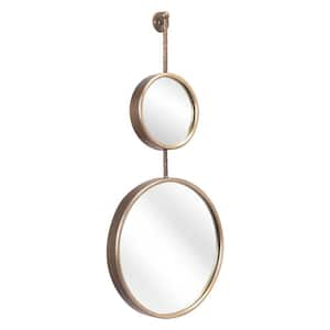 15.9 in. x 34.8 in. Classic Irregular Framed Gold Vanity Mirror