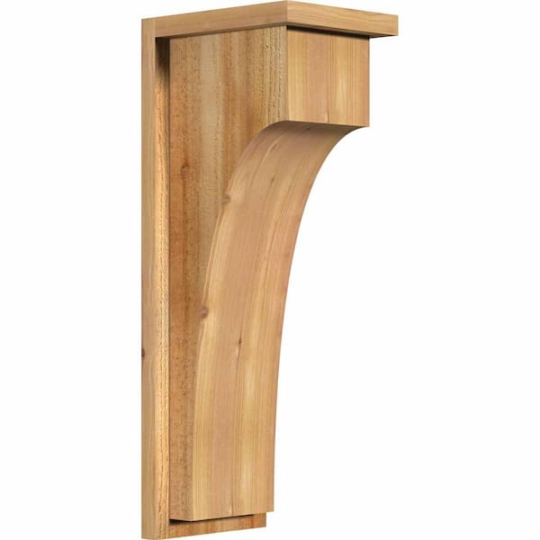 Ekena Millwork 8 in. x 10 in. x 26 in. Huntington Rough Sawn Western Red Cedar Corbel with Backplate