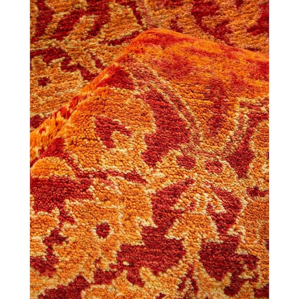 Mogul Orange 5 ft. x 8 ft. Oriental Wool Indoor Area Rug