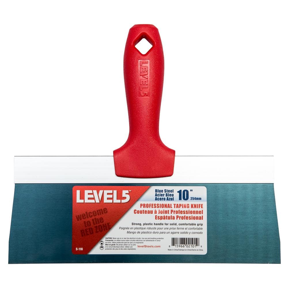 10 in. Blue Steel Taping Knife with Plastic Handle