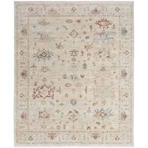 Traditional Home Beige 9 ft. x 11 ft. Distressed Traditional Area Rug