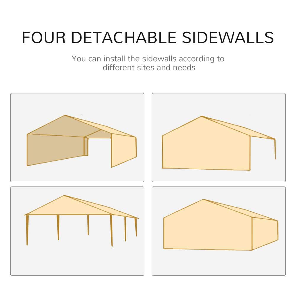 Large Blue Steel Frame Patio Canopy Tent with Sidewalls