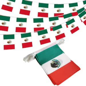 8 in. x 5.5 in. x 33 ft. United Mexican States String Pennant Banners (38-Flags)