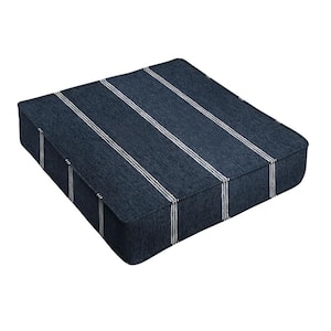 Sorra Home Sunbrella Lengthen Indigo Square Outdoor Seat Cushion