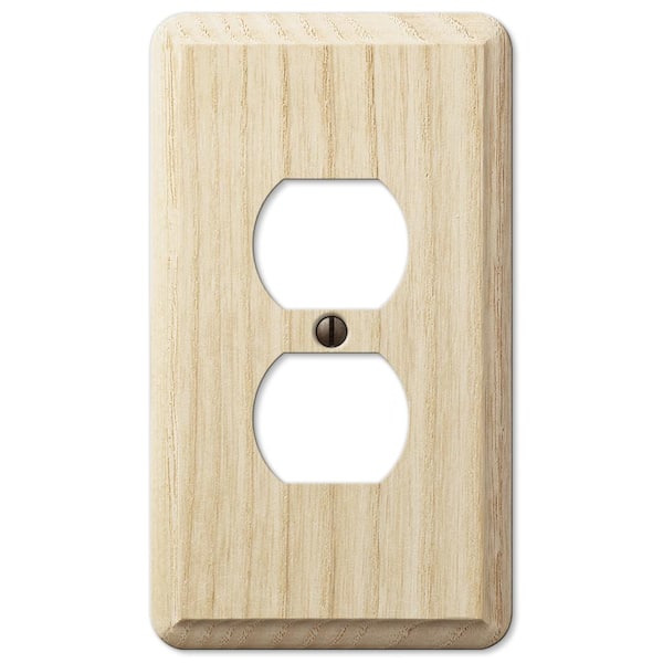 AMERELLE Contemporary 1 Gang Duplex Wood Wall Plate - Unfinished Ash