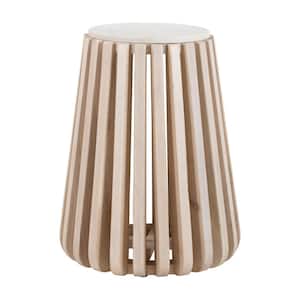 Cyprus 14.6 in. W White 22.8 in. H Round Marble End Table