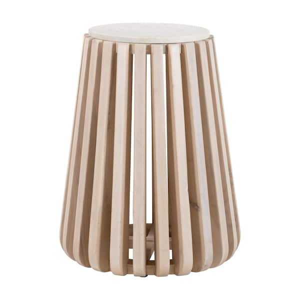 ZUO Cyprus 14.6 in. W White 22.8 in. H Round Marble End Table
