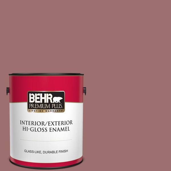 BEHR PREMIUM PLUS 1 gal. #150F-5 Mulled Wine Hi-Gloss Enamel Interior/Exterior Paint