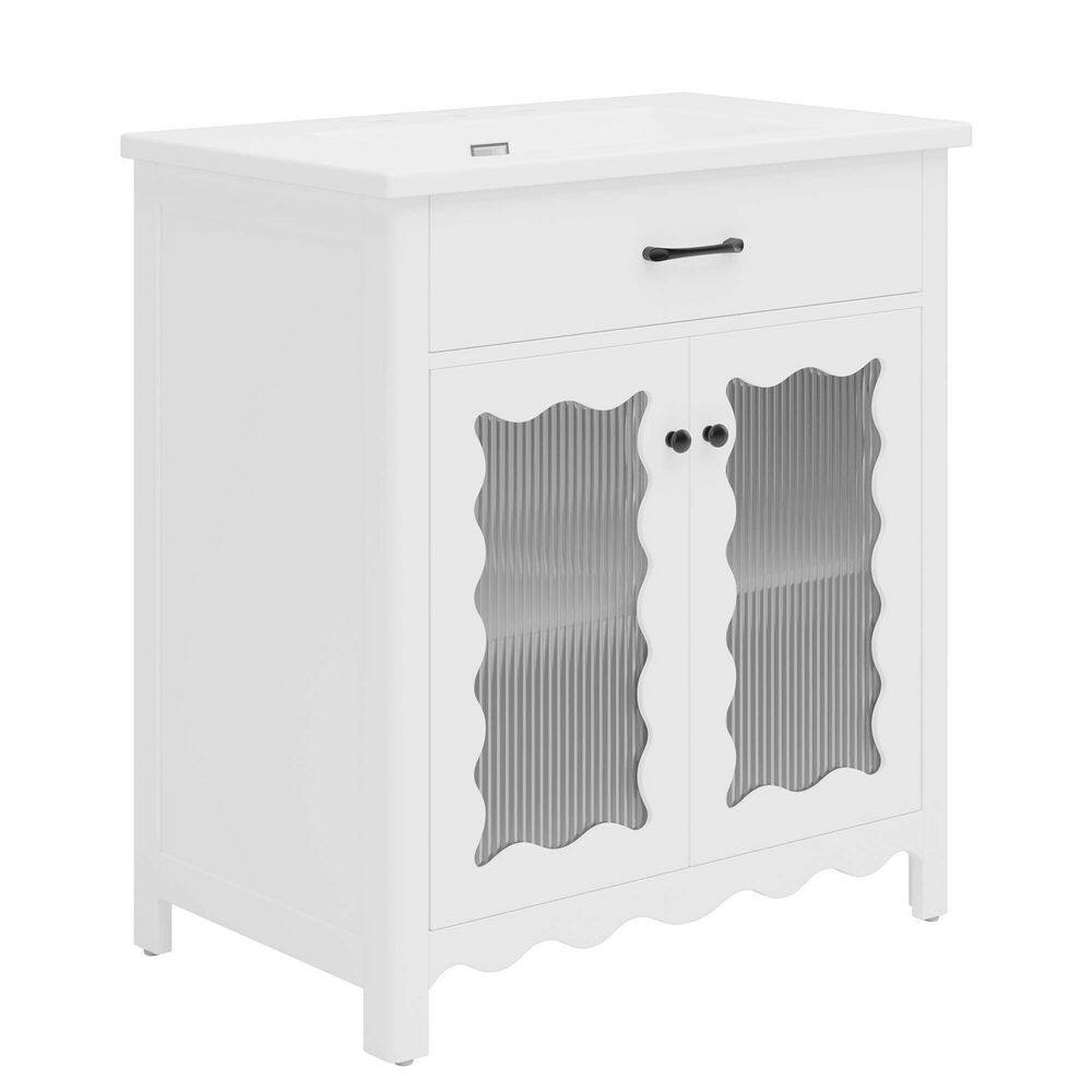 31 in. Freestanding Single Sink White Bath Vanity with White Ceramic Top (Self Assembly Needed) price history on PriceWatchPro