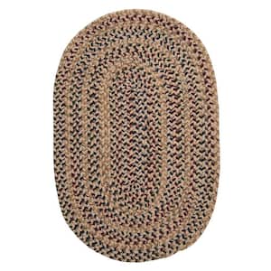 Winchester Oatmeal 22 in. x 34 in. Oval Moroccan Wool Blend Area Rug