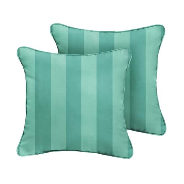 SORRA HOME Sorra Home Preview Lagoon Square Outdoor/Indoor Corded Throw Pillow (Set of 2) 24 in. x 24 in.