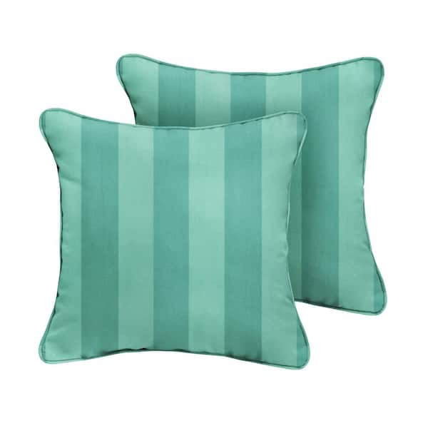 SORRA HOME Preview Lagoon Square Indoor/Outdoor Corded Throw Pillow (Set of 2) 20 in. x 20 in.
