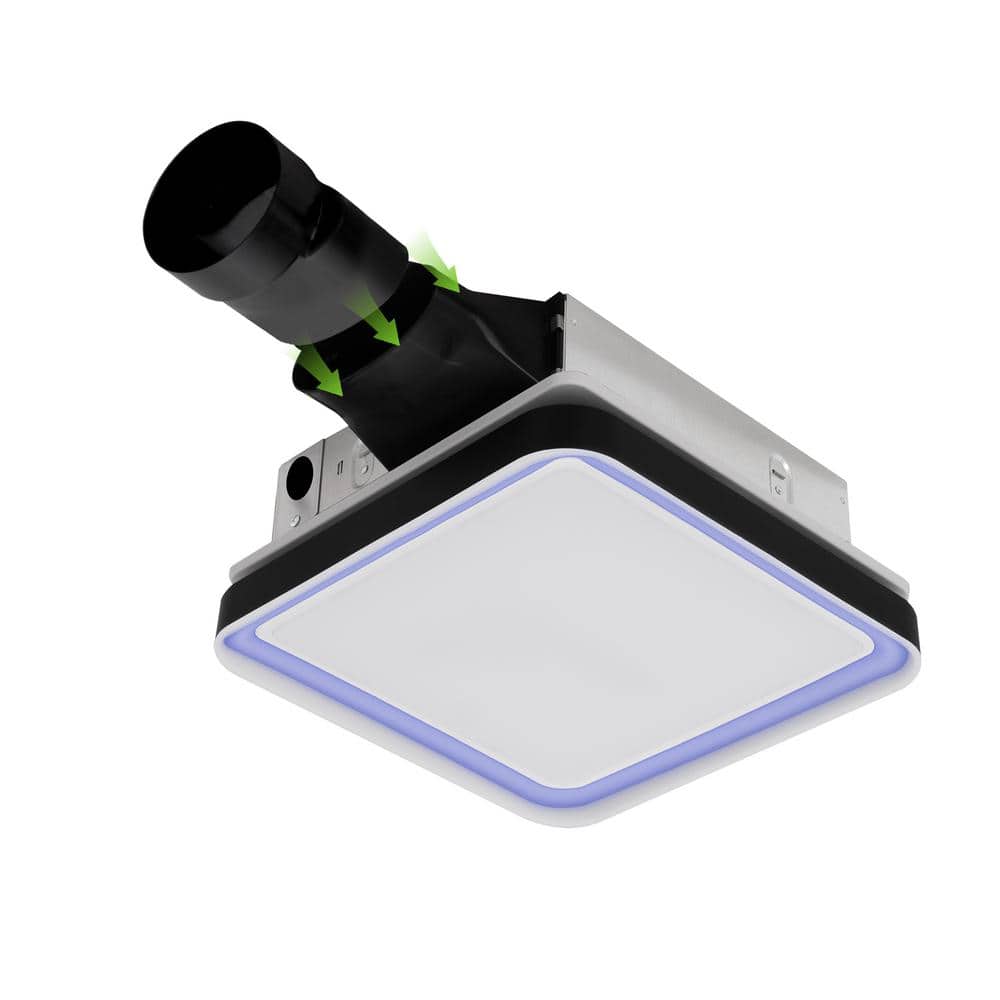 Matte Black 100 CFM Bathroom Exhaust Fan with LED Light