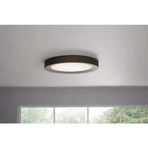 1005772761 HB CALLOWAY 19 in. EDGELIT 5CCT LED Flush Mount in Matte Black Finish