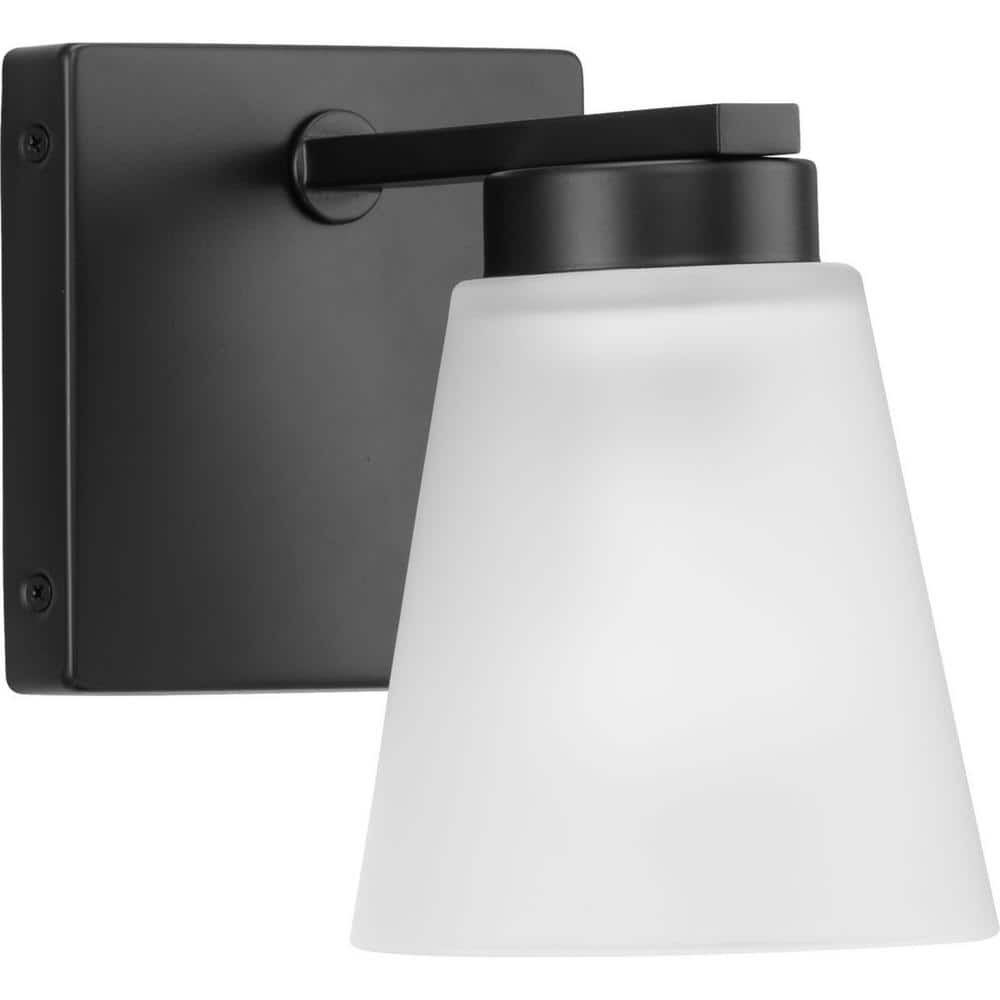 Matte Black Steel One-Light Vanity Fixture
