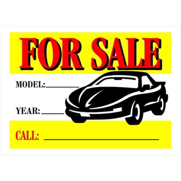 Hillman 10 in. x 14 in. Plastic Auto For Sale Sign