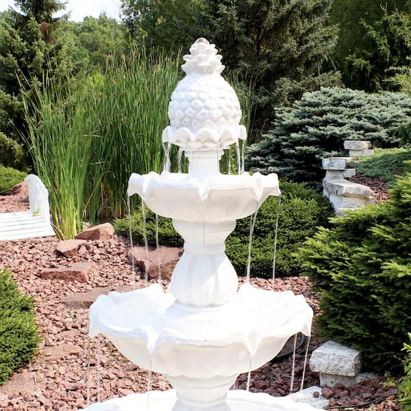 Sunnydaze 59 in. 3-Tier Welcome Outdoor Water Fountain FC-73018
