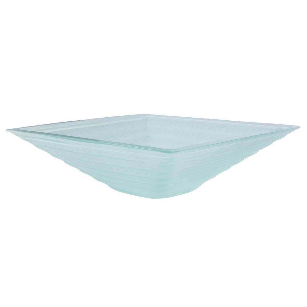 Clear Tempered Glass Square Above-Counter Vessel Sink